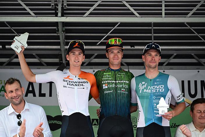 Podest Hwerren 2. Paul Buschek (AUT, Schwingshandl Intralogistics), Sieger  Loic Bettendorff (LUX, Hrinkow Advarics), 3. Platz Anze Skok (SLO)  Herren Elite, U23, Road Cycling League Austria, Altstadt Kriterium Graz 