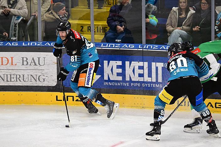 Sean Collins (Steinbach Black Wings Linz), Julian Pusnik (Steinbach Black Wings Linz), 22. Runde ICE, Steinbach Black Wings Linz vs HK Olimpija Ljubljana, Linz AG Eisarena 