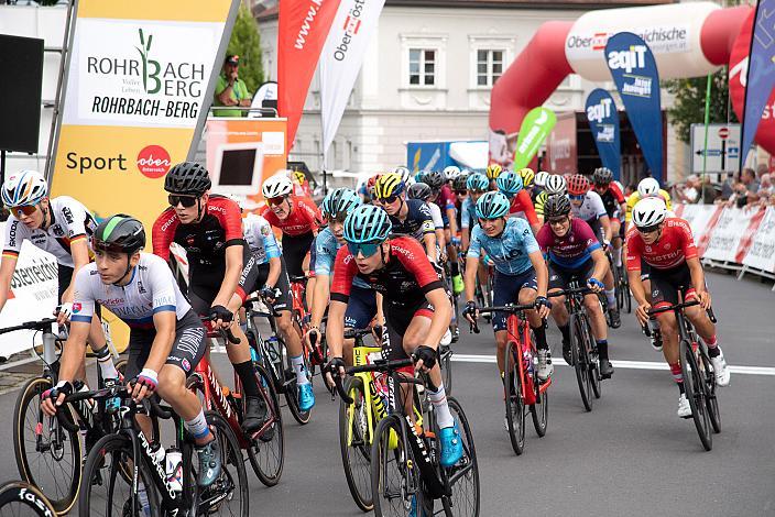 Das Peleton in Rohrbach Berg, Rohrbach - Rohrbach, Int. "Keine Sorgen" Junioren Rundfahrt UCI Kat. 2.1 MJ