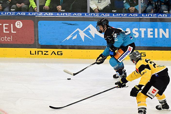 Jonathan Oschgan (Steinbach Black Wings Linz), Matthias Mantinger (HC Pustertal Wölfe), 19. Runde ICE, Steinbach Black Wings Linz vs HC Pustertal Wölfe, Linz AG Eisarena 