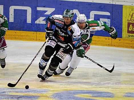 Gregor Baumgartner, Linz und Ales Music, Laibach, EHC Liwest Black Wings Linz vs. HDD Tilia Olimpija Ljubljana 