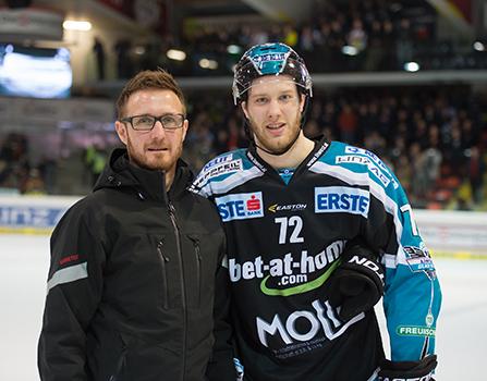 Spieler des Abends Kevin Moderer (EHC Liwest Black Wings Linz), EHC Liwest Black Wings Linz vs UPC Vienna Capitals, Platzierungsrunde