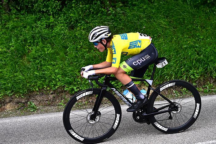 Im Gelben Trikot der Kids Tour Georg Wartlsteiner (AUT, LRV Tirol / OOE), Rad 2 Etappe Sportland NOE Kids Tour