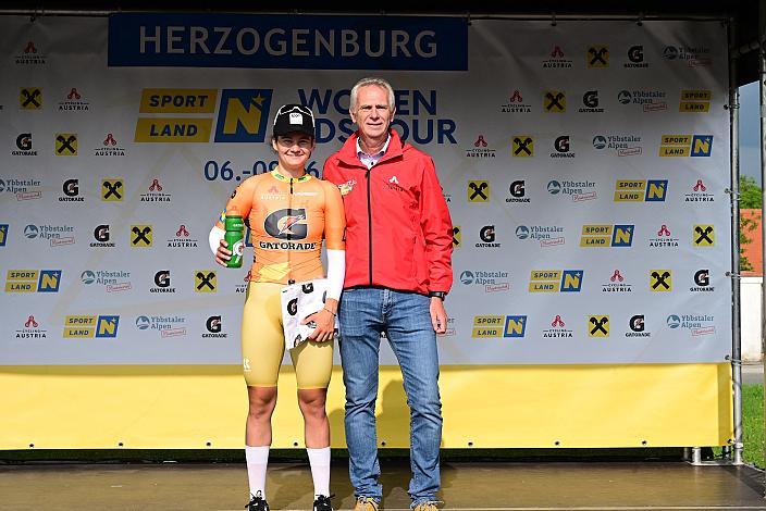 Im Sprinttrikot Eliska Kvasnickova (CZE, VIF Cycling Team), Zeitfahren Herzogenburg,  3. Etappe Sportland NOE WOMEN Tour
