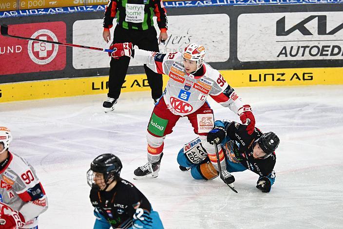 Emilio Romig (Steinbach Black Wings Linz), Clemens Unterweger (EC KAC), 41. Runde ICE, Steinbach Black Wings Linz vs EC KAC, Linz AG Eisarena 