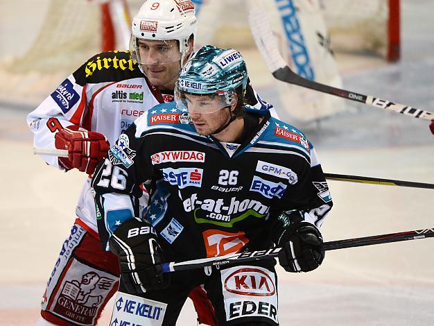Rob Hisey, Linz und Tyler Spurgeon, KAC, EHC Liwest Black Wings Linz vs EC KAC
