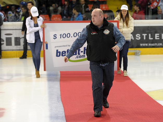 Die Teilnehmer am 100.000 Dollar Shot,  EHC Liwest Black Wings Linz vs KHL Medvescak Zagreb