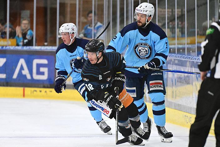 Ken Ograjensek (Steinbach Black Wings Linz), Matej Baca (HK Nitra), Steinbach Black Wings Linz - HK Nitra (SVK), Linz AG Eisarena 