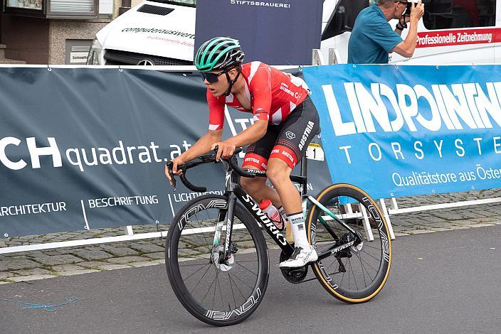 Im roten Trikot des besten Österreichers Benjamin Eckerstorfer (AUT, Team Österreich), Rohrbach - Rohrbach, Int. "Keine Sorgen" Junioren Rundfahrt UCI Kat. 2.1 MJ