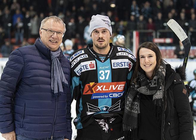 Spieler des Abends Andreas Kristler (EHC Liwest Black Wings Linz), EHC Liwest Black Wings Linz vs HCB Suedtirol Alperia