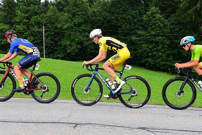 Im Gelben Trikot des Gesamtführenden Jasper Verbrugge (BEL, Acrog-Tormans), 50. OÖ Junioren Rundfahrt, 2. Etappe Sarleinsbach - Sarleinsbach