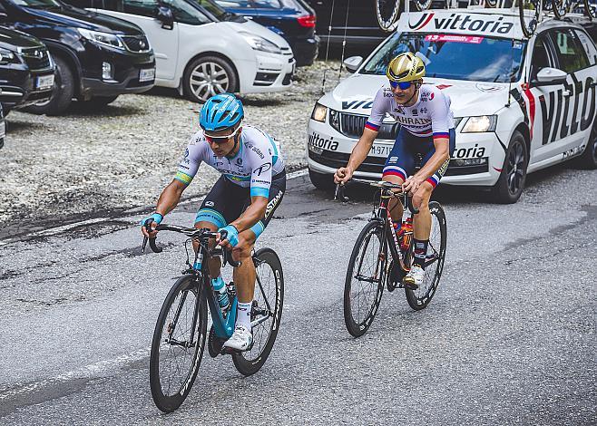 Alexey Lutsenko (KAZ, Astana Pro Team), Matej Mohoric (SLO, Bahrain Merida Pro Cycling Team) 6. Etappe Knittelfeld - Wenigzell 70. Ã–sterreich Rundfahrt 