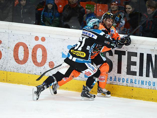 Patrick Spannring, Linz und Trevor Frischmon, GrazEHC Liwest Black Wings Linz vs Graz 99ers