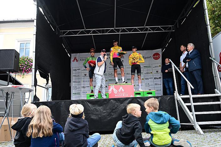 Podest v.l. 2. Platz Riccardo Zoidl (AUT, Hrinkow Advarics), Sieger des Rennens Alexander Konychev (ITA, Team Vorarlberg), 3. Platz Emanuel Zangerle (AUT, Team Vorarlberg), Herren Elite, U23, Cycling League Austria Radliga, Mühlviertler Hügelwelt Classic Elite Damen, Königswiesen, OÖ