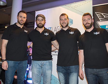 Dan DaSilva (EHC Liwest Black Wings Linz), Sebastien Piche (EHC Liwest Black Wings Linz), Marc-Andre Dorion (EHC Liwest Black Wings Linz), Tormann Michael Ouzas (EHC Liwest Black Wings Linz)EHC Liwest Black Wings Linz  