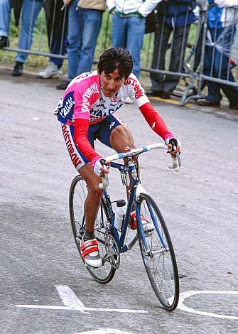 Luis Alberto, Lucho Herrera (COL, Team Ryalcao-Postobon) am Monte Bodone,14. Etappe, Corvara to Monte Bondone