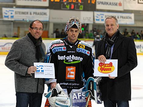 Spieler des Abends Alex Westlund, EHC Liwest Black Wings Linz vs. HDD Tilia Olimpija Ljubljana 