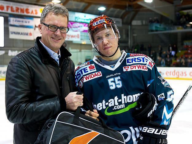 Robert Lukas, Linz Spieler des Abends,  EHC Liwest Black Wings Linz vs UPC Vienna Capitals, Pick Round