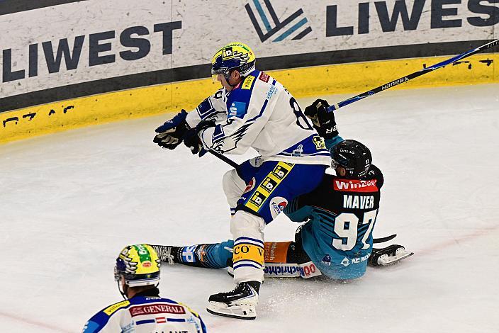 Luka Maver (Steinbach Black Wings Linz), Luca Erne (EC iDM Wärmepumpen VSV),  5. Runde ICE, Steinbach Black Wings Linz vs EC VSV , Linz AG Eisarena 