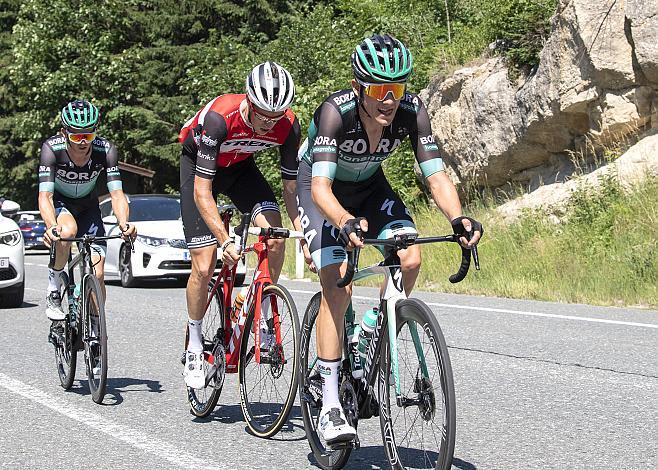 v.l. Gregor MÃ¼hlberger (AUT, Bora - Hansgrohe). Michael Gogl (AUT, Trek - Segafredo), Patrick Konrad (AUT, Bora - Hansgrohe) Herren Elite Rad Strassen Staatsmeisterschaft, Mondsee