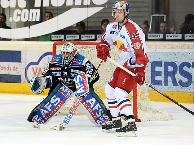 Alex Westlund, Linz und Steven Regier, Salzburg, EHC Liwest Black Wings Linz vs EC Red Bull Salzburg