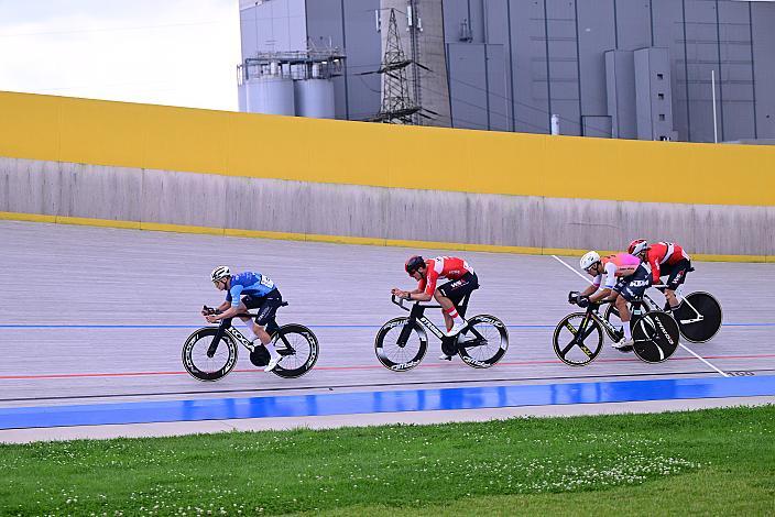 Raphael Kokas (AUT, MaxSolar Cycling Team), Maximilian Schmidbauer (AUT, WSA KTM Graz), Tim Wafler (AUT, Tirol Cycling Team), Hello Yellow Velodrom Linz, Rad Bahnstaatsmeisterschaft 2025