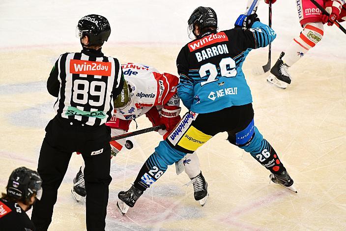 Daniel Mantenuto (HCB Suedtirol Alperia), Travis Barron (Steinbach Black Wings Linz), 23. Runde ICE, Steinbach Black Wings Linz vs HCB Suedtirol Alperia, Linz AG Eisarena 