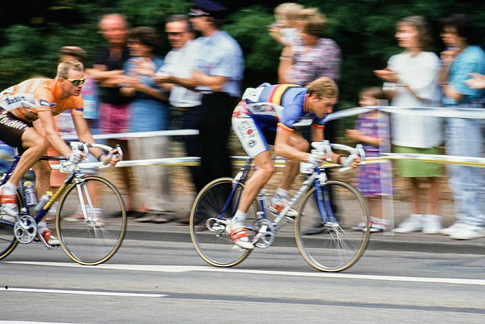 v.l. Gerrit de Vries (NED) Herren Profi Rennen, Strasse WM Stuttgart, 1991