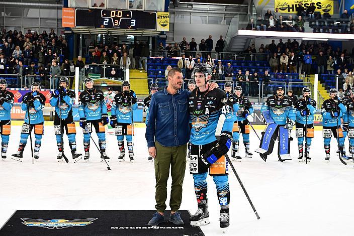 Spieler des Abends Graham Knott (Steinbach Black Wings Linz) 7. Runde ICE, Steinbach Black Wings Linz vs EC KAC, Linz AG Eisarena 