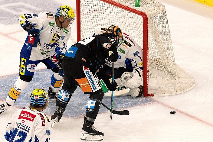 Derek Joslin (EC iDM Wärmepumpen VSV), Graham Knott (Steinbach Black Wings Linz) Steinbach Black Wings Linz vs EC iDM Wärmepumpen VSV, 1. Runde, Steinbach Black Wings Linz, Linz AG Eisarena 