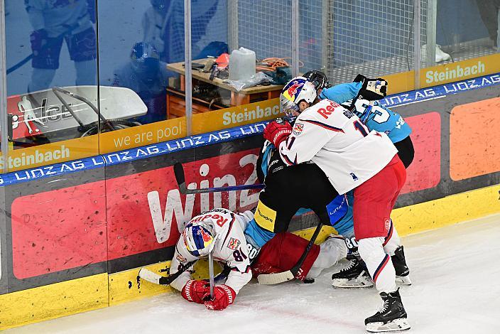 Niki Kraus (EC Red Bull Salzburg), Julian Pusnik (Steinbach Black Wings Linz), Andreas Kristler (Steinbach Black Wings Linz), Mathias Böhm (EC Red Bull Salzburg), 8. Runde ICE, Steinbach Black Wings Linz vs EC Red Bull Salzburg, Linz AG Eisarena 