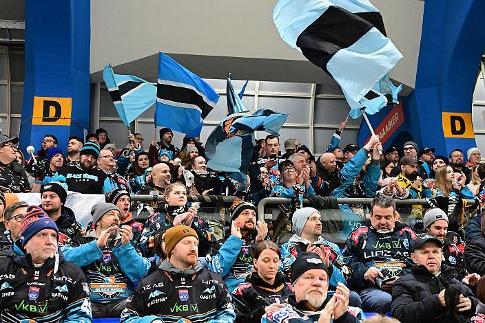 Fans der BWL, 48. Runde ICE, Steinbach Black Wings Linz vs Vienna Capitals, Linz AG Eisarena 