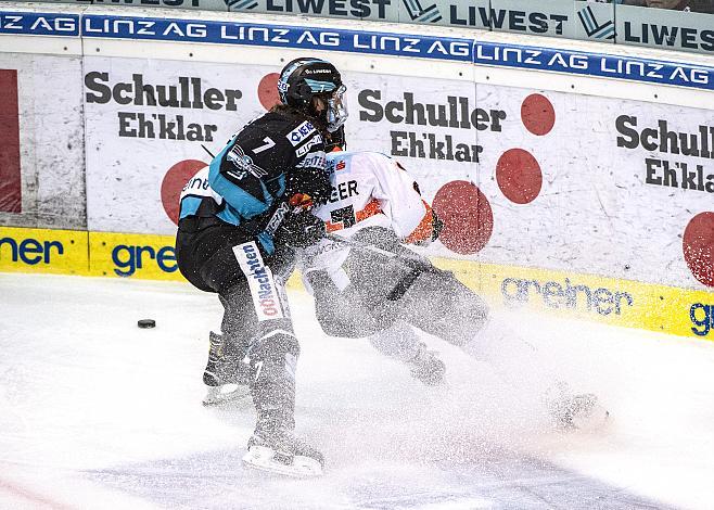 Brian Lebler (EHC Liwest Black Wings Linz), Oliver Setzinger (Moser Medical Graz 99ers) Spiel 4, EHC Liwest Black Wings Linz - Graz 99ers, Play Offs, Viertelfinale