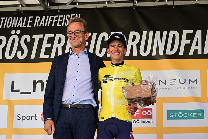 Im Gelbe Trikot Henrique Ribeiro Bravo (BRA, Soudal - Quickstep Devo Team) 2. Etappe Eferding - Reichersberg, Oberösterreich Rundfahrt