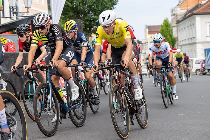 Im Gelben Trikot des Gesamtführenden Viggo Moore (USA, Lux/CTS p/b Specialized), Rohrbach - Rohrbach, Int. "Keine Sorgen" Junioren Rundfahrt UCI Kat. 2.1 MJ