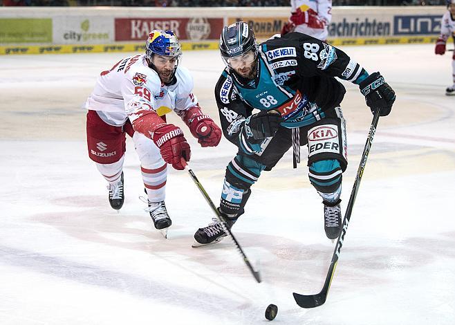 Dan DaSilva (EHC Liwest Black Wings Linz) und Julien Brouillette (EC Red Bull Salzburg) EHC Liwest Black Wings Linz vs EC Red Bull  Salzburg 4. Semifinale