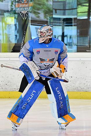 Tormann Rasmus Tirronen (Steinbach Black Wings Linz) (Steinbach Black Wings Linz) Erstes Eistraining, Steinbach Black Wings Linz , Linz AG Eisarena 