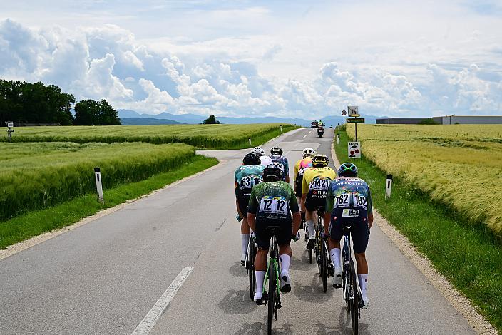 Die Ausreisser mit Colin Chris Stüssi (SUI, Team Vorarlberg), Erazem Valjavec (SLO, Soudal - Quickstep Devo Team), Maximilian Schmidbauer (AUT, Schwingshandl Intralogistics), Josef Dirnbauer (AUT, Hrinkow Advarics), Miguel Heidemann (GER, Rembe - rad-net), Balint Feldhofer (HUN, Bahrain Victorious Development Team), 3. Etappe Asten - Bad Schallerbach, Oberösterreich Rundfahrt