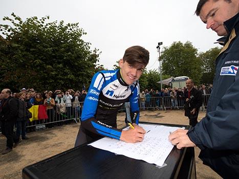 Patrick Konrad Team NetApp Endura, am Startort Benneval, bei Paris - Tours, Radrennen, Paris - Tours