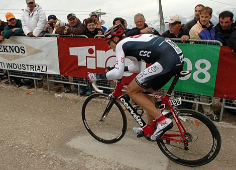 Jens Voigt, Deutschland, Team CSC, in der Schlussrampe am Kronplatz, Suedtirol.