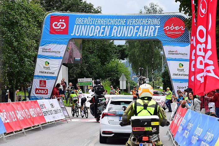 Bester Österreicher Michael Hettegger (AUT, LRV Oberösterreich), Enzo Lesueur  (FRA, Racing U19, PTC) 50. OÖ Junioren Rundfahrt, 3. Etappe Bad Wimsbach Strass im Attergau