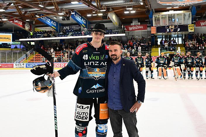 Spieler des Abends Graham Knott (Steinbach Black Wings Linz) Steinbach Black Wings Linz vs Migross Supermercati Asiago Hockey 1935, Linz AG Eisarena, pre season 