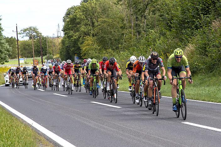 Andreas Hofer (AUT, Hrinkow Advarics Cycleang Team) an der Spitze des Feldes, ÖSTM Strasse Mattersburg, Österreichische Staatsmeisterschaft U23, Elite Damen und Herren