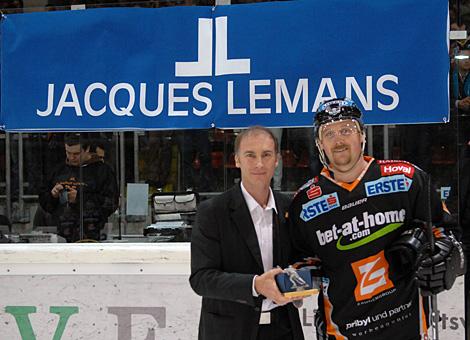 Spieler des Abends Rob Shearer Liwest Black Wings Linz EC Red Bull Salzburg
