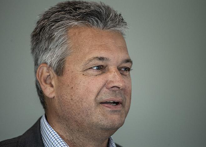 PrÃ¤sident Ing. Peter Freunschlag (EHC Liwest Black Wings Linz) Team Pressekonferenz, EHC Liwest Black Wings Linz