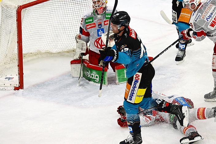 Logan Roe (Steinbach Black Wings Linz) trifft zum 3 zu 2, 41. Runde ICE, Steinbach Black Wings Linz vs EC KAC, Linz AG Eisarena 