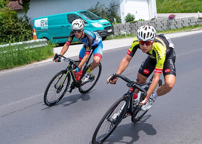 Riccardo Zoidl (AUT, Team Felbermayr Simplon Wels), Adria Moreno Sala (ESP, Team Vorarlberg)  2. Etappe Eferding - Oberneukirchen, Int. Raiffeisen Oberösterreich Rundfahrt UCI Kat. 2.2