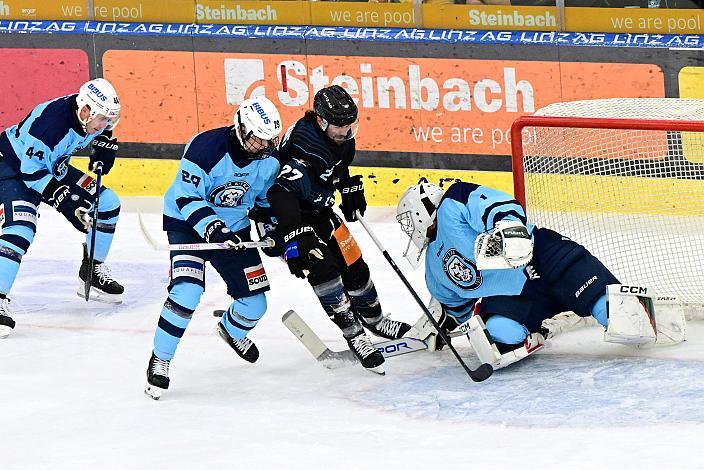 Shawn St.Amant (Steinbach Black Wings Linz), Tormann Dylan Ferguson (HK Nitra),  Steinbach Black Wings Linz - HK Nitra (SVK), Linz AG Eisarena 
