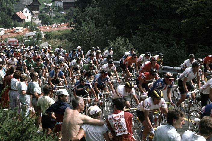Das Feld der Amateure, Strassenradrennen, WM 1987, Villach, Weltmeisterschaft, Rennen der Amateure