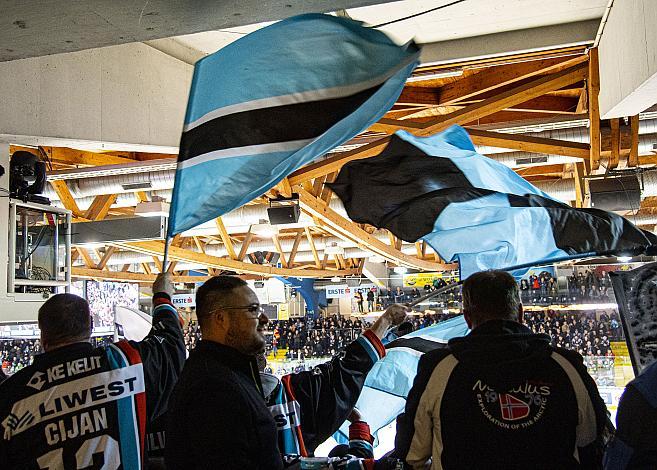 Im Bild: BWL Fans,  Eishockey,  EHC Liwest Black Wings Linz vs HC TWK Innsbruck â€žDie Haieâ€œ